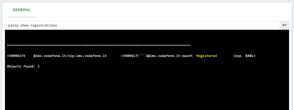 PBX CLI VitalPBX Trunk Vodafone