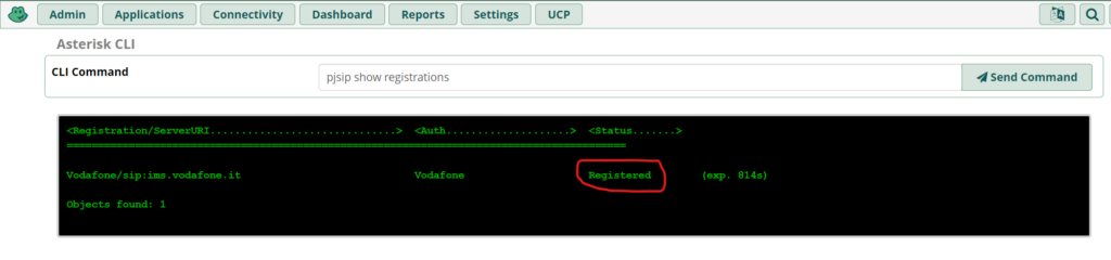 verifica Trunk Vodafone