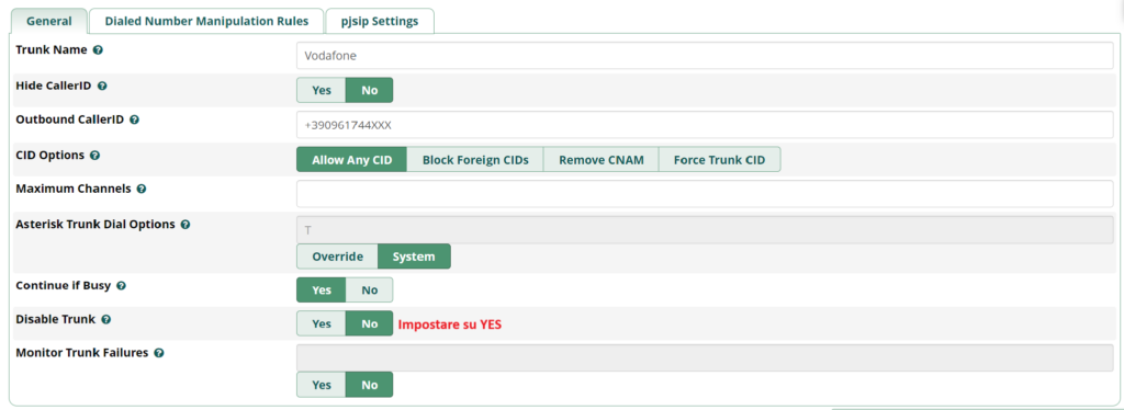 Trunk  Vodafone PJSIP - Sez. General
