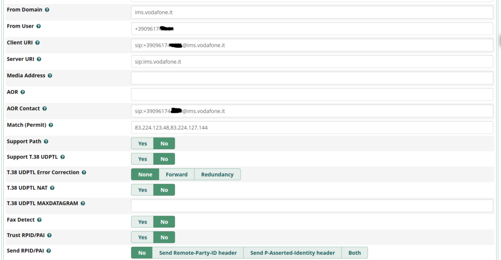 PJSIP Settings - Sez. Advanced - Fig.2