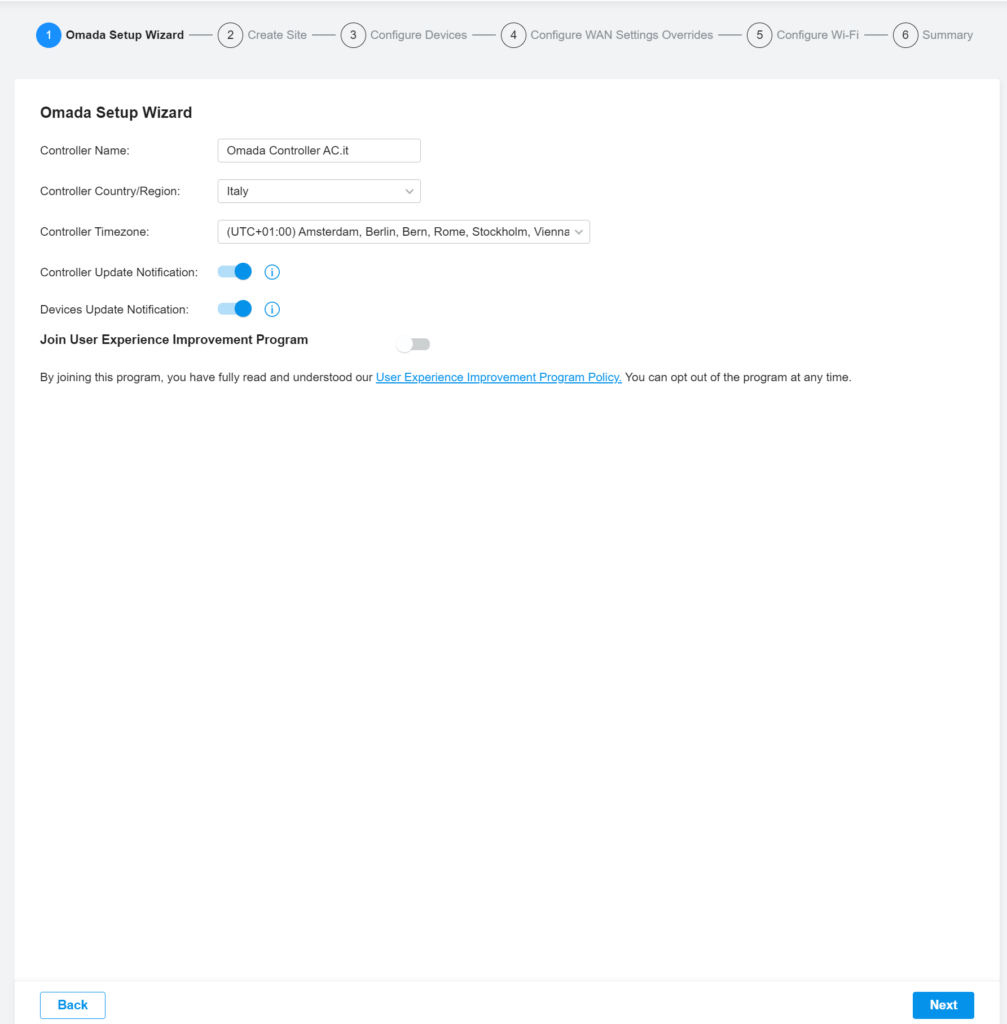 Setup Wizard Omada Software Controller