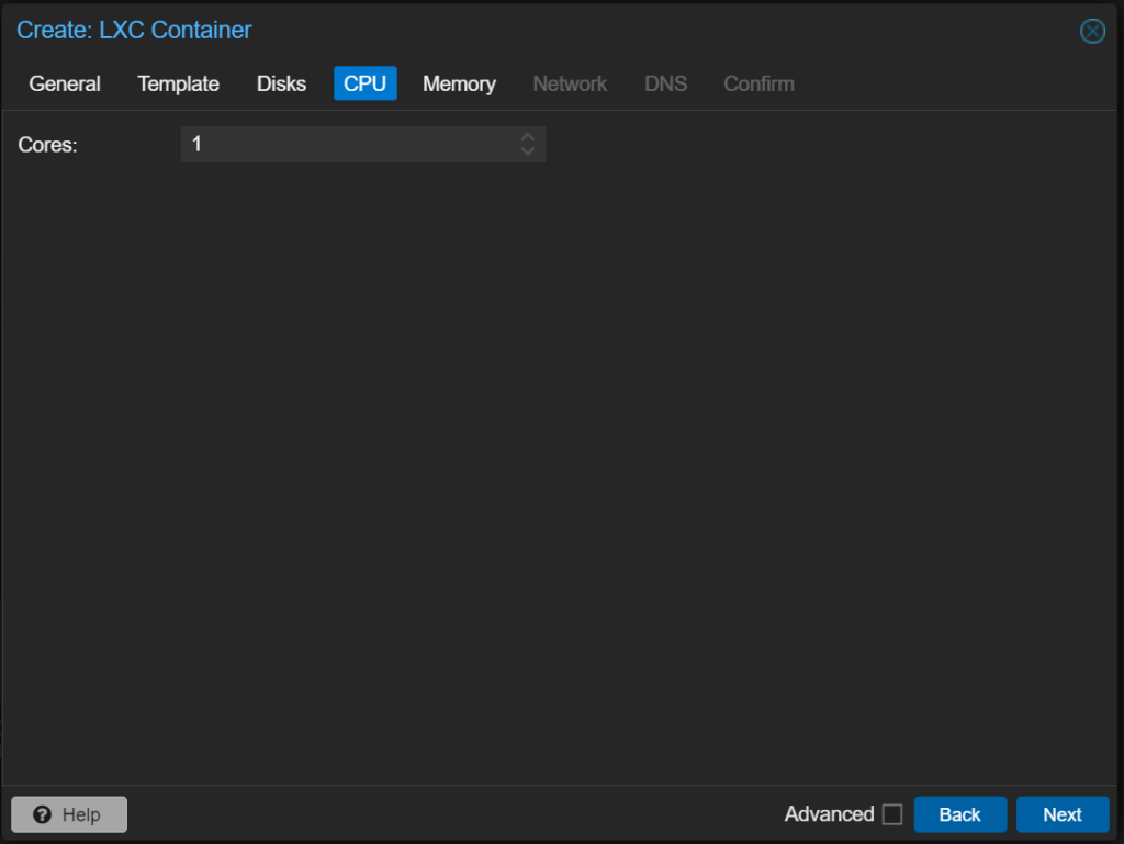 CPU container lxc