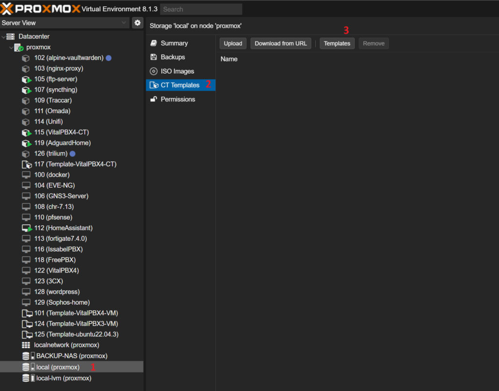 templates proxmox