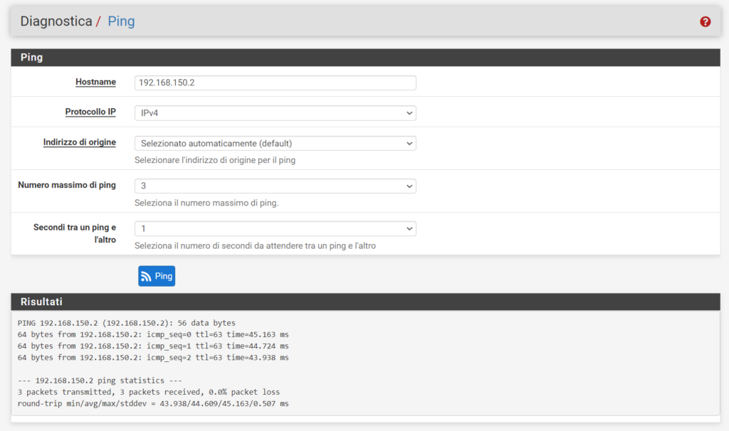 ping from pfsense to remote host tunnel