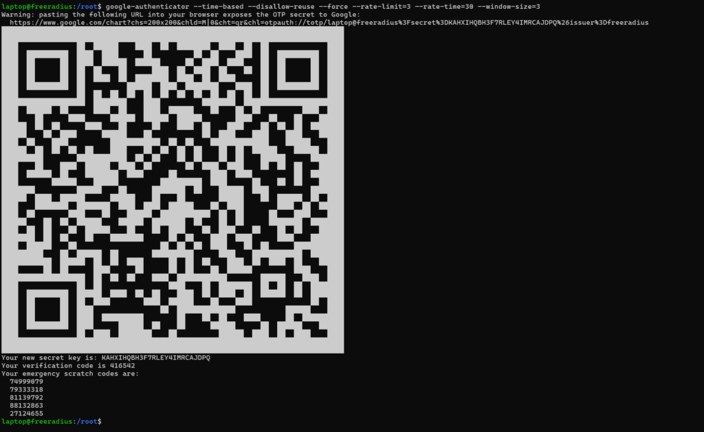 QR code Mikrotik OpenVPN 2FA