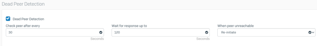 Dead Peer Detection - IPsec Sophos