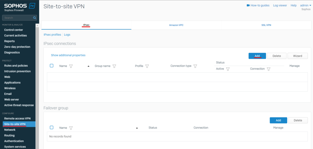 Site-to-Site VPN Sophos