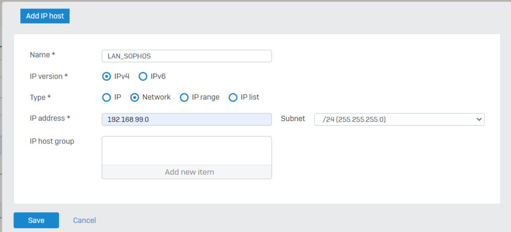 Local subnet sophos ipsec