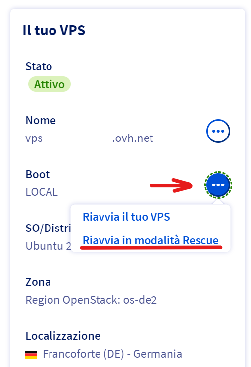 OVH VPS rescue mode