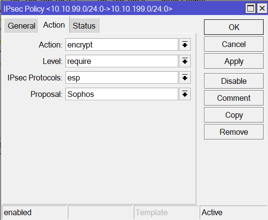 action policy ipsec mikrotik