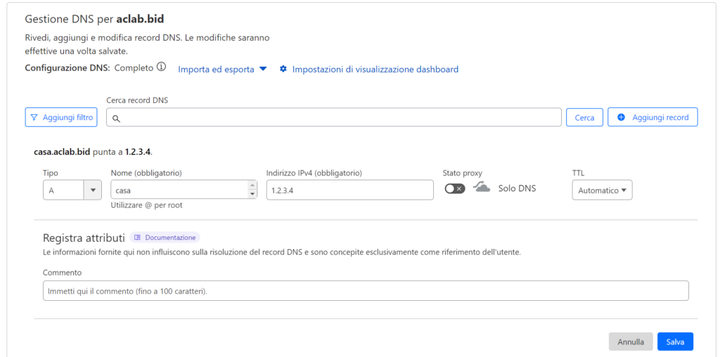 record a Cloudflare DDNS